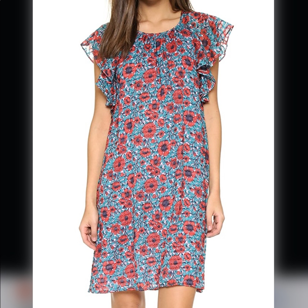 Rebecca Taylor Lindsay Ruffle Floral Dress